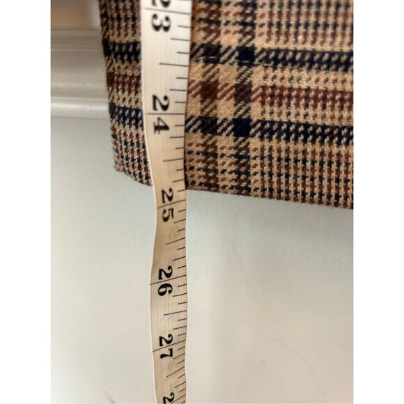 B.yu Italy plaid wide-leg high-rise pants size M petite friendly Preppy career - Picture 9 of 9